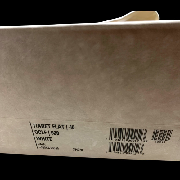 Jimmy Choo Tiaret Flat Sandals Size 40 US 10 White Calf Leather Dust Bag Boxed - Picture 12 of 13